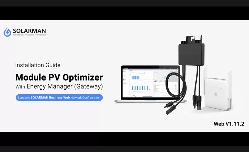 Guia de instalação-Módulo PV Otimizador com gerenciamento de energia (WEB)